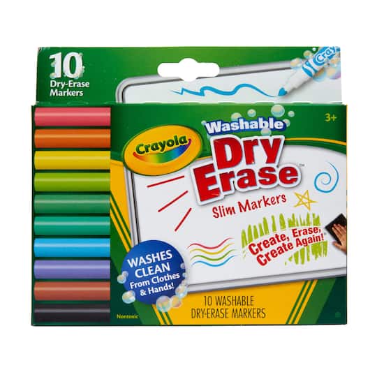 Crayola® Washable Dry Erase™ Slim Markers, 10ct. | Fine Line | Michaels®
